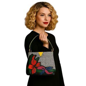 Bon Bonite Leather Bag Shoulder Satchel Handbag Purse Floral WOMEN'S WOMAN'S